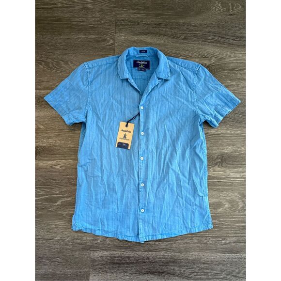 NWT Chubbies The Biscuits and Navy Jacquard Sunday Shirt Size Small - Picture 2 of 8